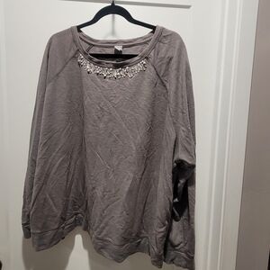 Beaded gray sweater 2x JC Penney